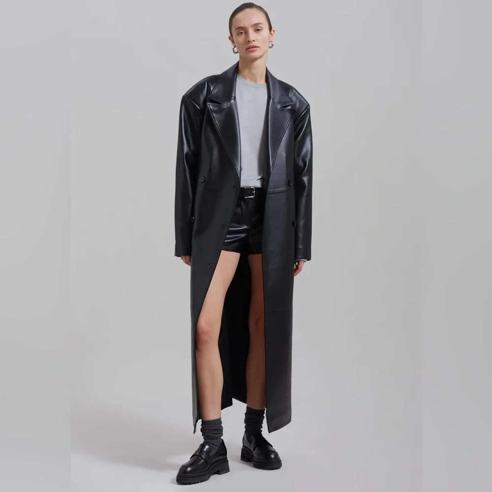 Elegant Black Women's Trench Coat - Picture 3 of 3